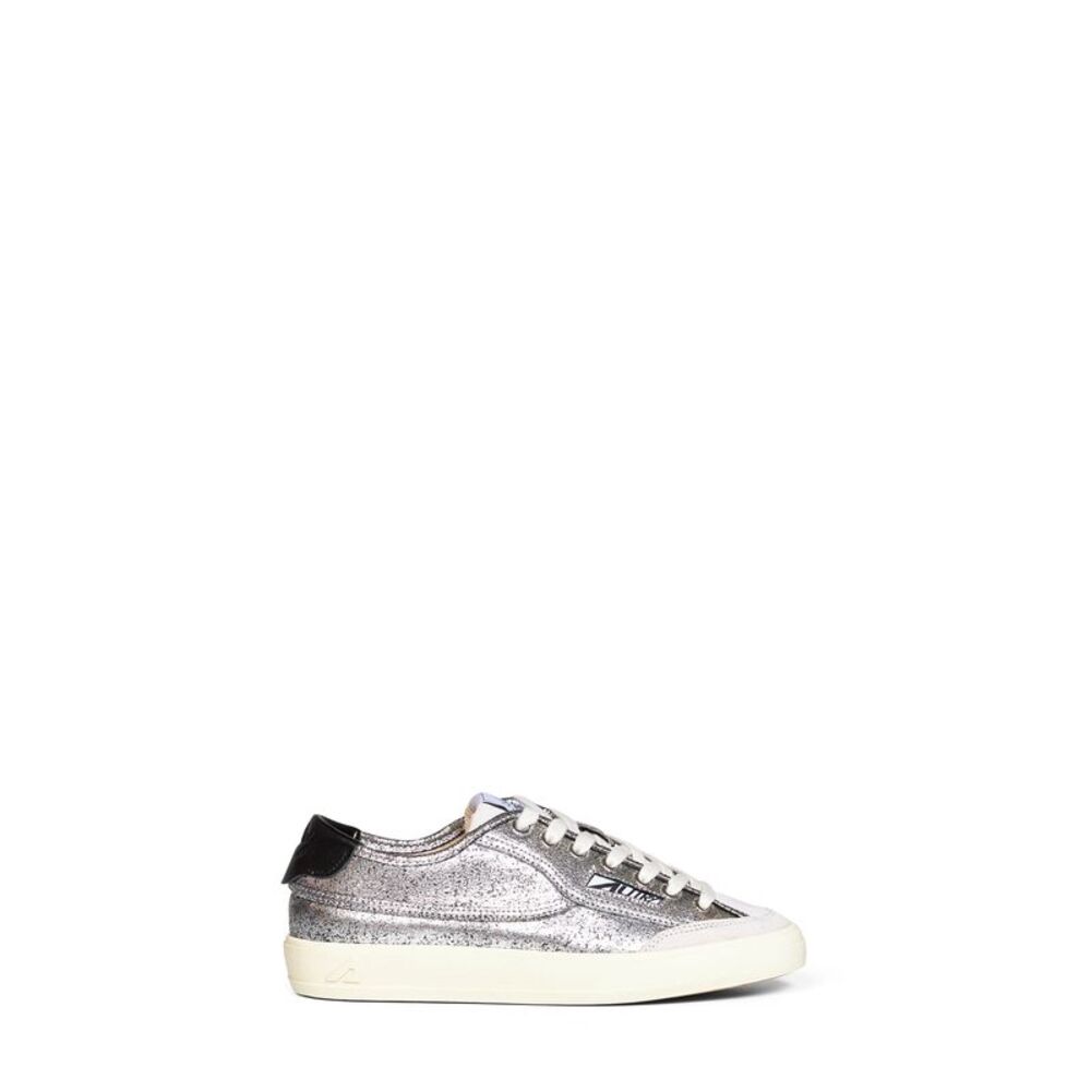 Autry Capsule Women Silver Laminated Leather Windscape Low Sneakers